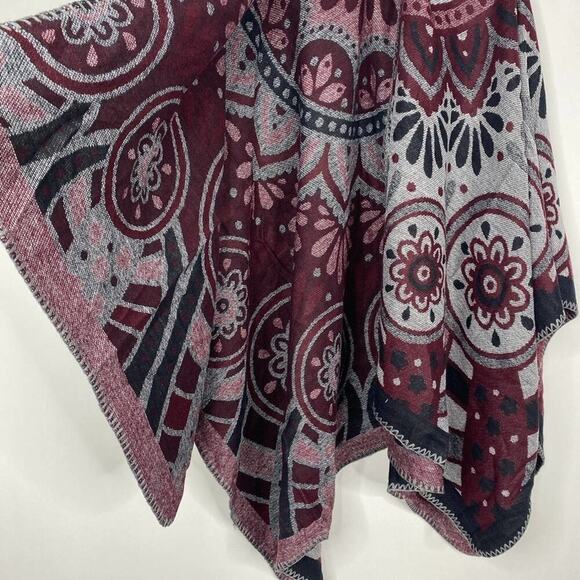 2/$30 NEW Boho Southwest Ruana Oversized Open Wrap Poncho Blanket Scarf - Picture 7 of 11